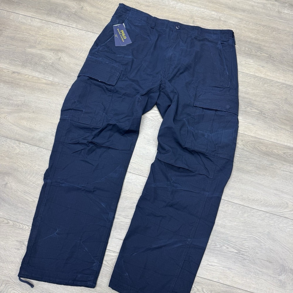 NWT Polo Ralph Lauren‎ Navy Blue Cargo Utility Pants Men's Sz 34x30 Cinch